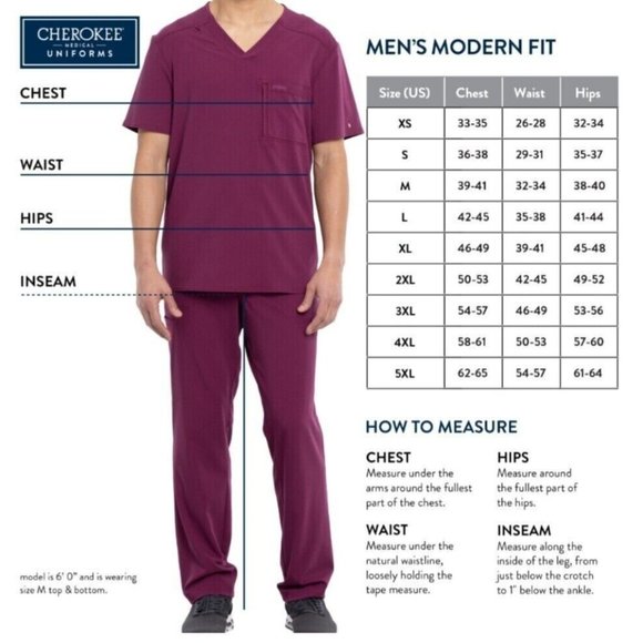 NWT Cherokee Infinity Men's V-Neck Scrub Top Certainty CK900A Size 4XL‎ Gray - Picture 3 of 5